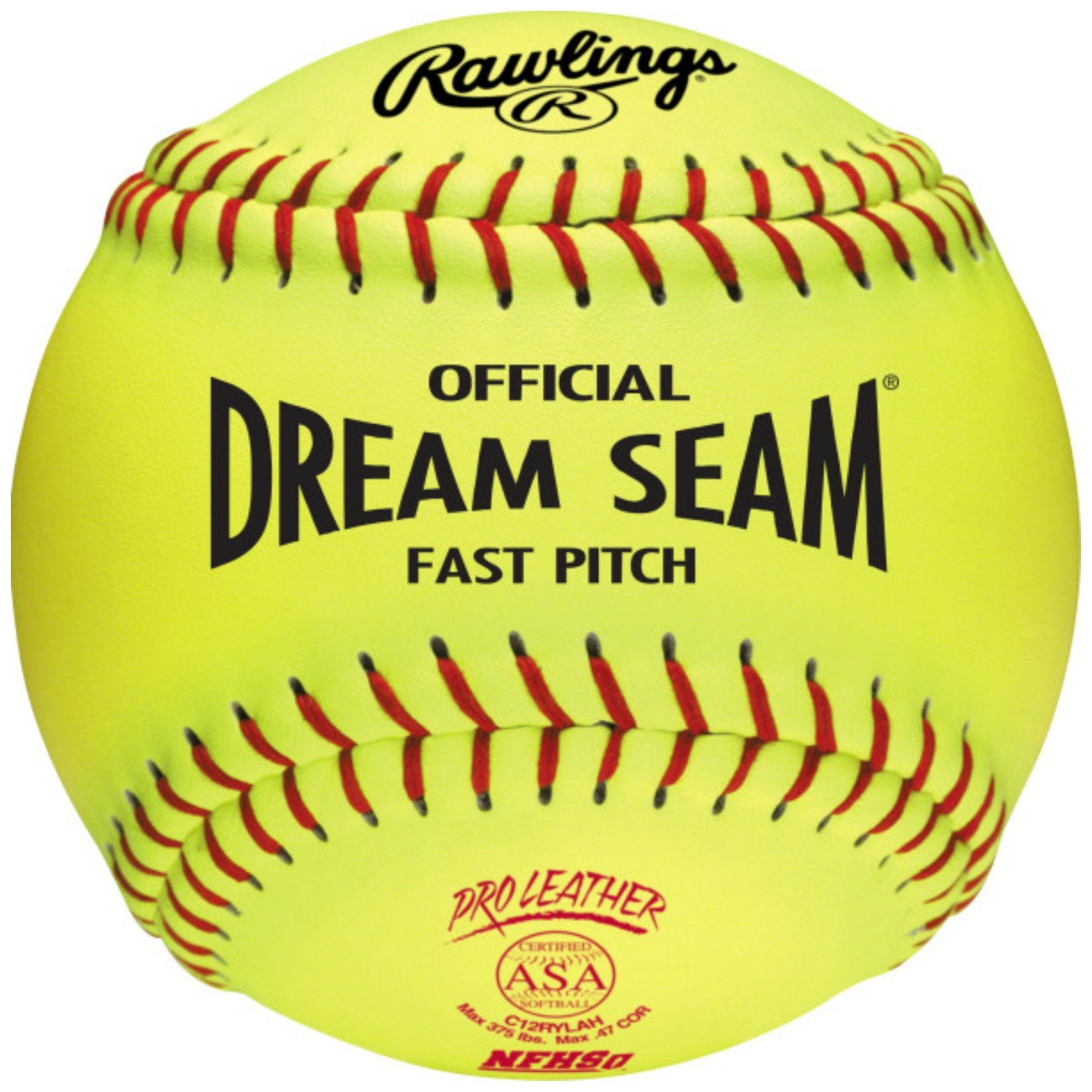 Rawlings Dream Seam Fastpitch Softball 12"  USA( ASA)-NFHS - One Dozen C12RYLAH