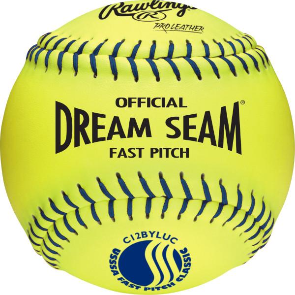 Rawlings Dream Seam Fastpitch / USSSA / Leather Ball - One Dozen: C12BYLUC