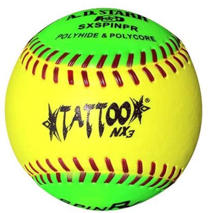 AD Starr Tattoo NX3 12 Inch Spinner Batting Practice Slowpitch Softball - One Dozen: SXSPINPR